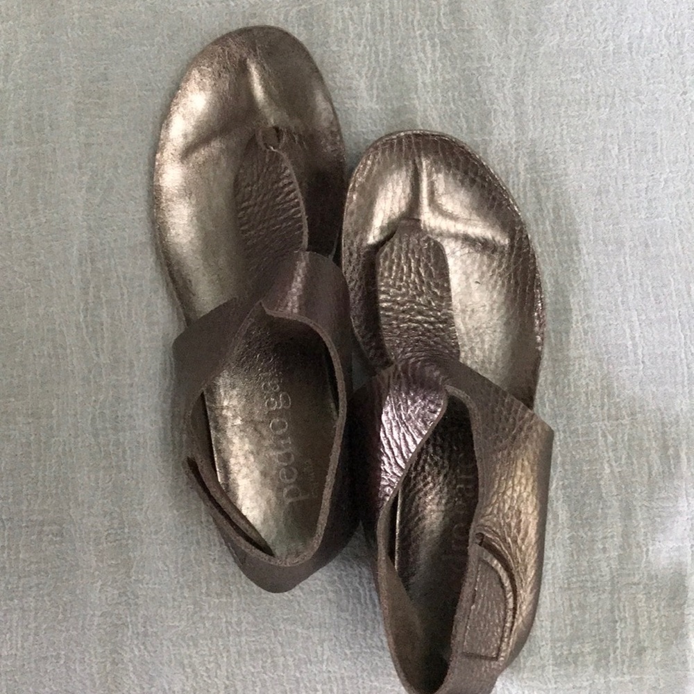 Pedro soft leather pewter sandal